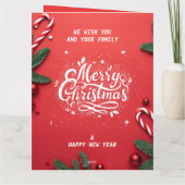 Frohe Weihnachten & glückliches neues Jahr Dankeskarte (Rückseite)