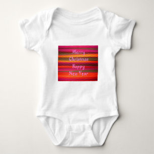 Frohe Weihnachten Glückliches Neues Jahr Farbe Baby Strampler