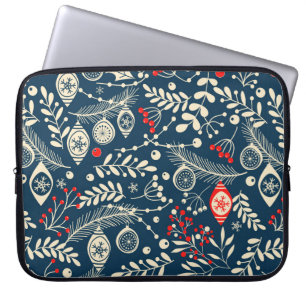 Frohe Weihnachten, glückliches neues Jahr nahtlose Laptopschutzhülle