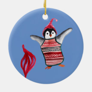 Frohe Weihnachten, glückliches Neues Jahr, Niedlic Keramik Ornament