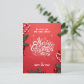 Frohe Weihnachten & glückliches neues Jahr Postkarte (Stehend Vorderseite)