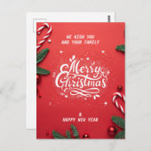 Frohe Weihnachten & glückliches neues Jahr Postkarte (Vorne/Hinten)