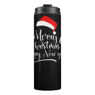 Frohe Weihnachten & Glückliches Neues Jahr T-Shirt Thermosbecher