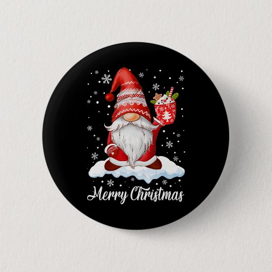 Frohe Weihnachten Gnom Kaffee Familie passend Button (Vorderseite)
