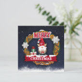 Frohe Weihnachten Gnom  Karte (Stehend Vorderseite)