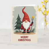 Frohe Weihnachten Gnom Karte (Gelbe Blume)