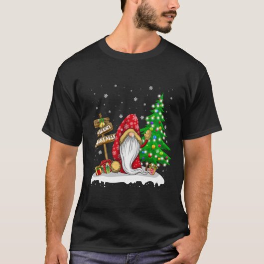 Frohe Weihnachten Gnome Familie Weihnachten T-Shirt (Vorderseite)