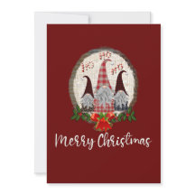 Frohe Weihnachten Gnome Rot Rustikal, Trendige Kar