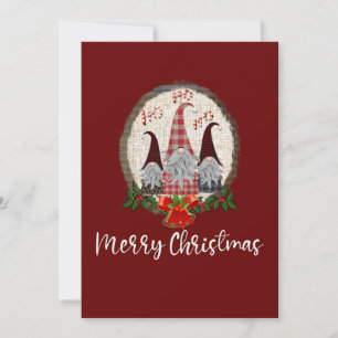 Frohe Weihnachten Gnome Rot Rustikal, Trendige Kar Karte
