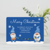 Frohe Weihnachten Gnomes Business Blue Holiday Car (Stehend Vorderseite)