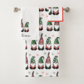 Frohe Weihnachten Gnomes Red Badhandtuch Set (Insitu)
