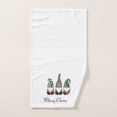 Frohe Weihnachten Gnomes Red Badhandtuch Set (Handtuch)