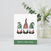 Frohe Weihnachten Gnomes Red Green Postkarte (Stehend Vorderseite)