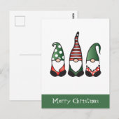 Frohe Weihnachten Gnomes Red Green Postkarte (Vorne/Hinten)