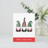 Frohe Weihnachten Gnomes Red Green Postkarte (Stehend Vorderseite)