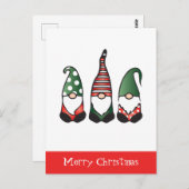Frohe Weihnachten Gnomes Red Green Postkarte (Vorne/Hinten)