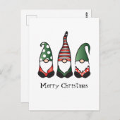 Frohe Weihnachten Gnomes Red Green Postkarte (Vorne/Hinten)