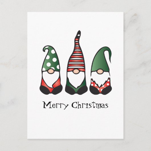 Frohe Weihnachten Gnomes Red Green Postkarte (Vorderseite)