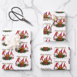 Frohe Weihnachten Gnomes Trendy Adorable Holiday Geschenkpapier Set