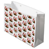 Frohe Weihnachten Gnomes Trendy Adorable Holiday Große Geschenktüte (Vorderseite Schrägansicht)