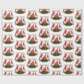 Frohe Weihnachten Gnomes Trendy Niedlich Fun Holid Geschenkpapier (Flach)