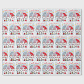 Frohe Weihnachten Gnomes Wasserfarbenurlaub Geschenkpapier (Flach)