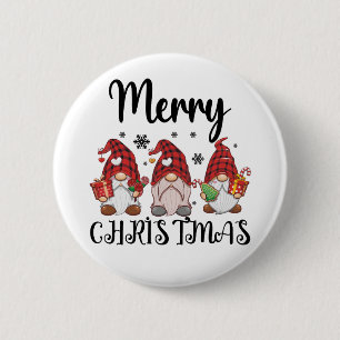 Frohe Weihnachten Gnomies Weihnachts-Gnome  Button