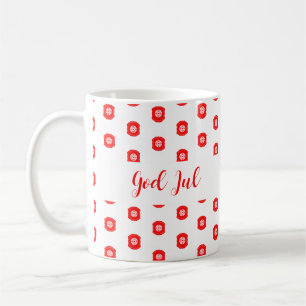 Frohe Weihnachten God Jul Muster Feiertagsgeschenk Kaffeetasse