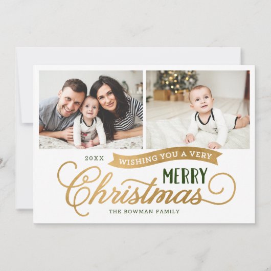 Frohe Weihnachten Gold 2 Foto (Vorderseite)