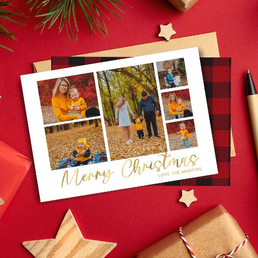 Frohe Weihnachten Gold 6 Foto Buffalo Kariert