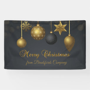 Frohe Weihnachten, Gold Balls Dunkel Banner
