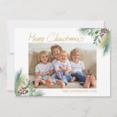 Frohe Weihnachten Gold Berries Foto Weihnachten (Vorderseite)