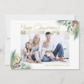 Frohe Weihnachten Gold Berries Foto Weihnachten (Vorderseite)
