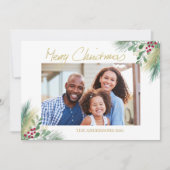 Frohe Weihnachten Gold Berries Foto Weihnachten (Vorderseite)