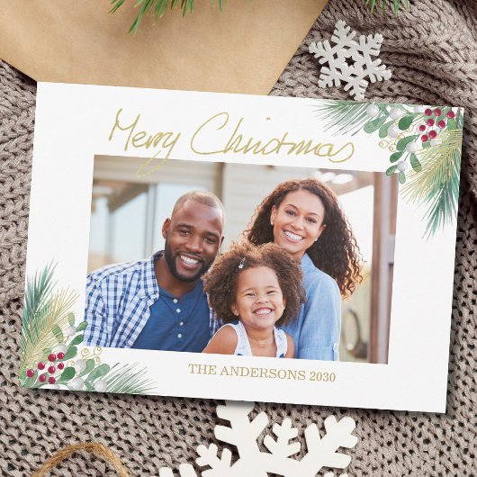 Frohe Weihnachten Gold Berries Foto Weihnachten