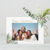 Frohe Weihnachten Gold Berries Foto Weihnachten (Stehend Vorderseite)