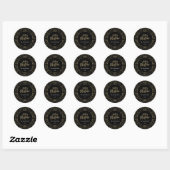Frohe Weihnachten Gold Black Glitzer Dots Foto Runder Aufkleber (Blatt)