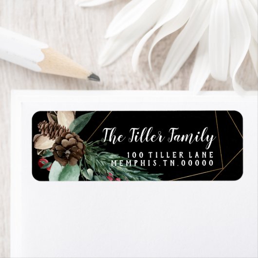 Frohe Weihnachten Gold Blumenrahmen (Insitu)