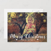 Frohe Weihnachten Gold Crystal Snowflakes Foto (Vorne/Hinten)