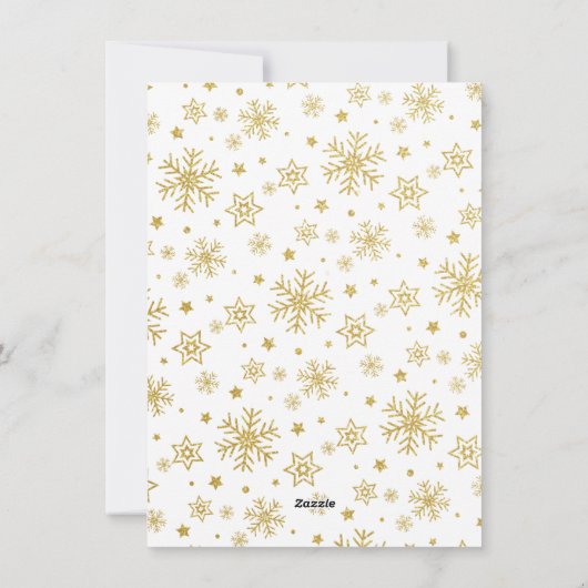 Frohe Weihnachten Gold Elegante Foto Script Text (Rückseite)