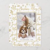 Frohe Weihnachten Gold Elegante Foto Script Text (Vorne/Hinten)
