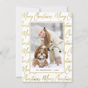 Frohe Weihnachten Gold Elegante Foto Script Text