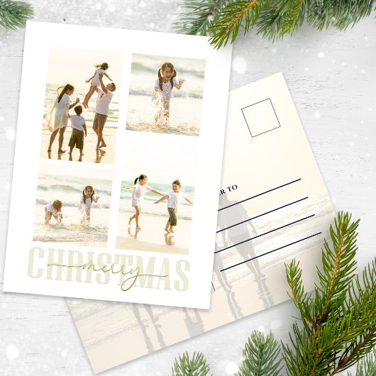 Frohe Weihnachten Gold Elegante Kalligraphie 5 Fot