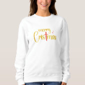 Frohe Weihnachten Gold Glitzer Rotes Christliches Sweatshirt (Vorderseite)