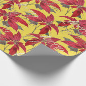 Frohe Weihnachten Gold Glitzer Script Blumengelb Geschenkpapier (Ecke)