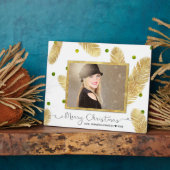 Frohe Weihnachten Gold Glitzer Script - Foto Plaqu Fotoplatte (Seite)