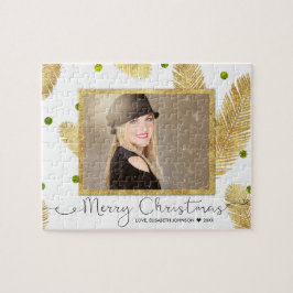 Frohe Weihnachten Gold Glitzer Script Foto - Puzzl Puzzle