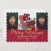 Frohe Weihnachten Gold Glitzer und Sterne 3 Foto (Vorderseite)