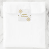 Frohe Weihnachten Gold KUNSTBAR Quadratischer Aufkleber (Tasche)
