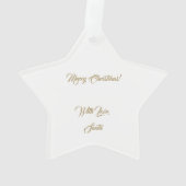 Frohe Weihnachten Gold Look Kerzenhalter Elegant Ornament (Rückseite)